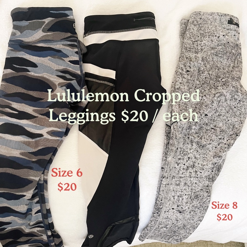 Lululemon Athletica Gray Leggings Cropped Pants